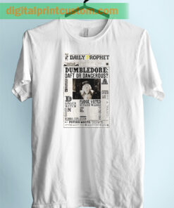 Albus Dumbledore Newspaper Style Unisex Adult T shirt