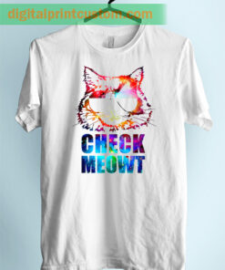 Check Meowt Cat With Sunglasses Unisex Adult TShirt