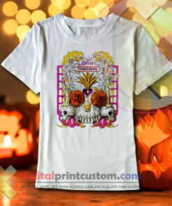 Flower Skull Tradicional T-shirt