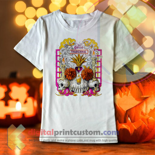 Flower Skull Tradicional T-shirt