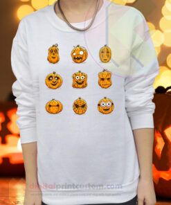 Funny Pumpkin Characters Crewneck Sweatshirts