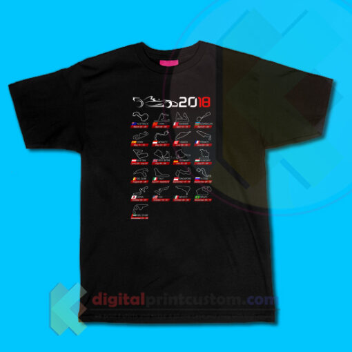 Calendar F1 2018 circuits sport T-shirt