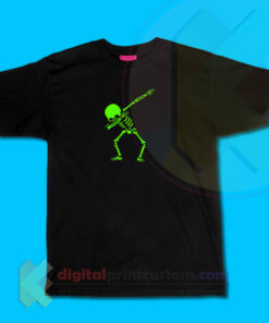 Dabbing Skeleton Green T-shirt