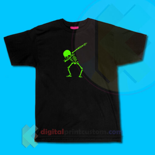 Dabbing Skeleton Green T-shirt