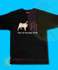 Year Of The Dog Pug Chinese New Year 2018 T-shirt