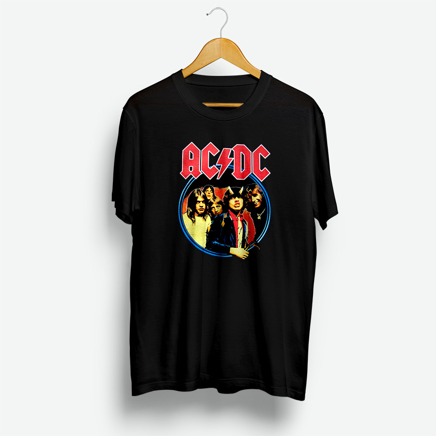 Absolute Cult ACDC Femme Highway to Hell Group T-Shirt Noir Small