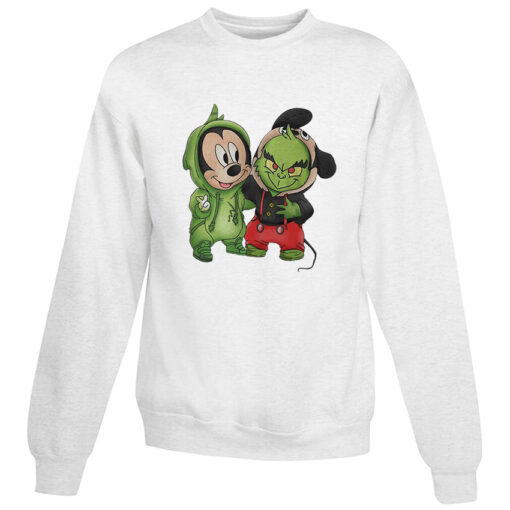 Wake The Baby Mickey Mouse And Baby Grinch Sweatshirt