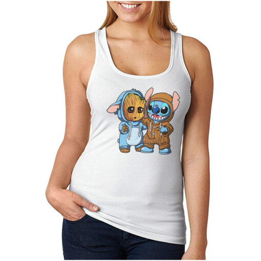 For Sale Stitch And Groot Funny Tank Top