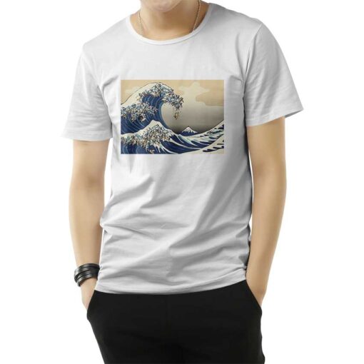 The Great Wave of Pug T-shirt Trendy Clothes