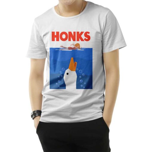 Honks X Jaws Parody T-shirt