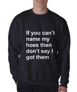 If You Can’t Name My Hoes Then Don’t Say I Got Them Sweatshirt