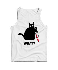 Cat What Murderous Black Cat With Knife Tank Top