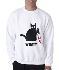 Cat What Murderous Black Cat With Knife Sweatshirt