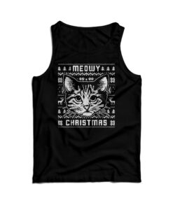 Cheap Custom Meowy Christmas Funny Tank Top