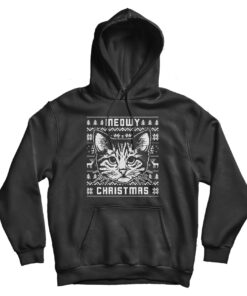 Cheap Custom Meowy Christmas Funny Hoodie