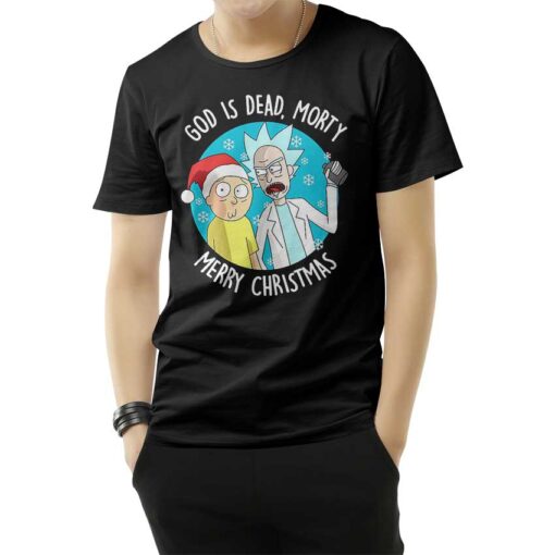 Rick and Morty X Merry Christmas Parody T-Shirt