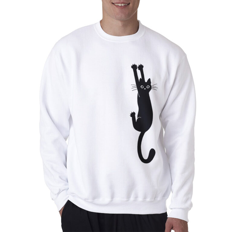 Black Cat Holding Sweatshirt Cheap For Men&rsquo;s And Women&rsquo;s