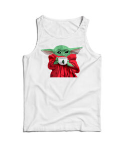 Christmas Baby Yoda Fitted Scoop Tank Top