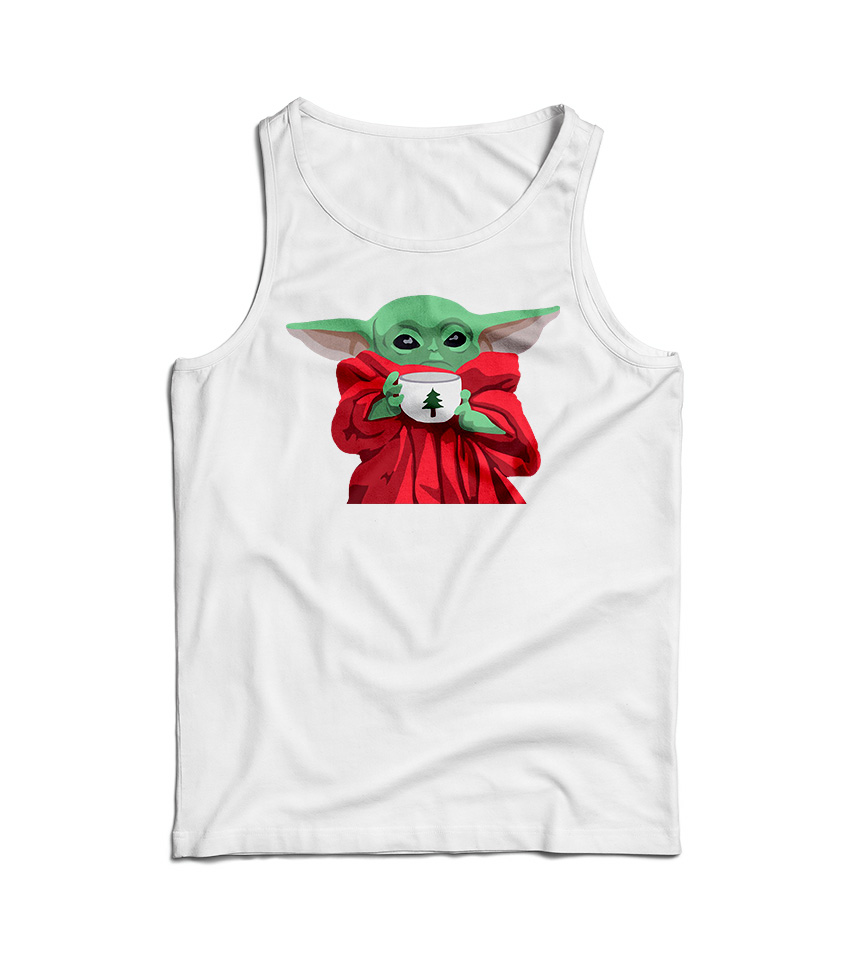 Christmas Baby Yoda Fitted Scoop Tank Top