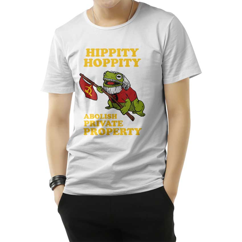 Hippity Hoppity Abolish Private Property - Borsa In Tela Di Cotone Riutilizzabile Con Rana E Bandiera - Shopping Bag Ecologica - 3