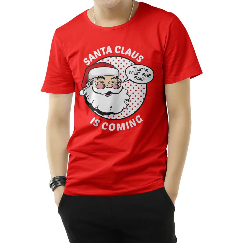 Funny Christmas Santa Claus Is Coming T-Shirt