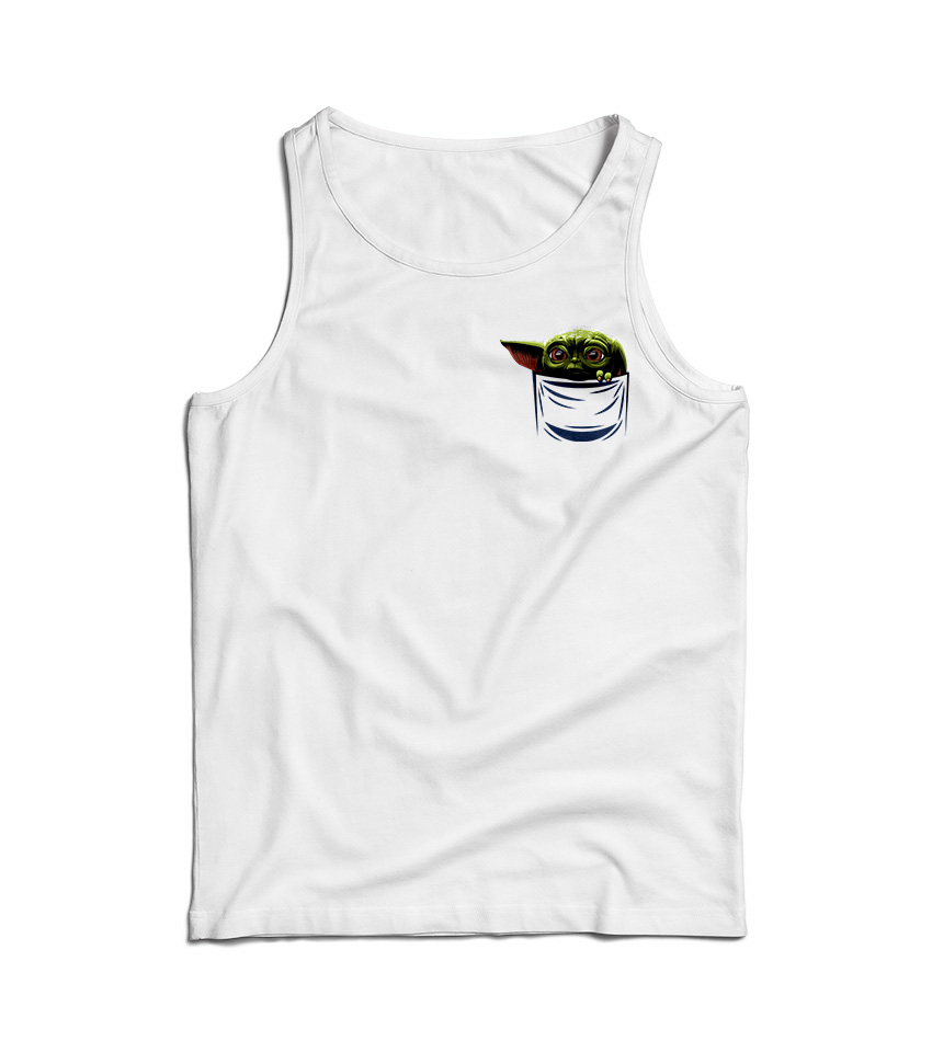 Pocket Baby Yoda Mandalorian Tank Top