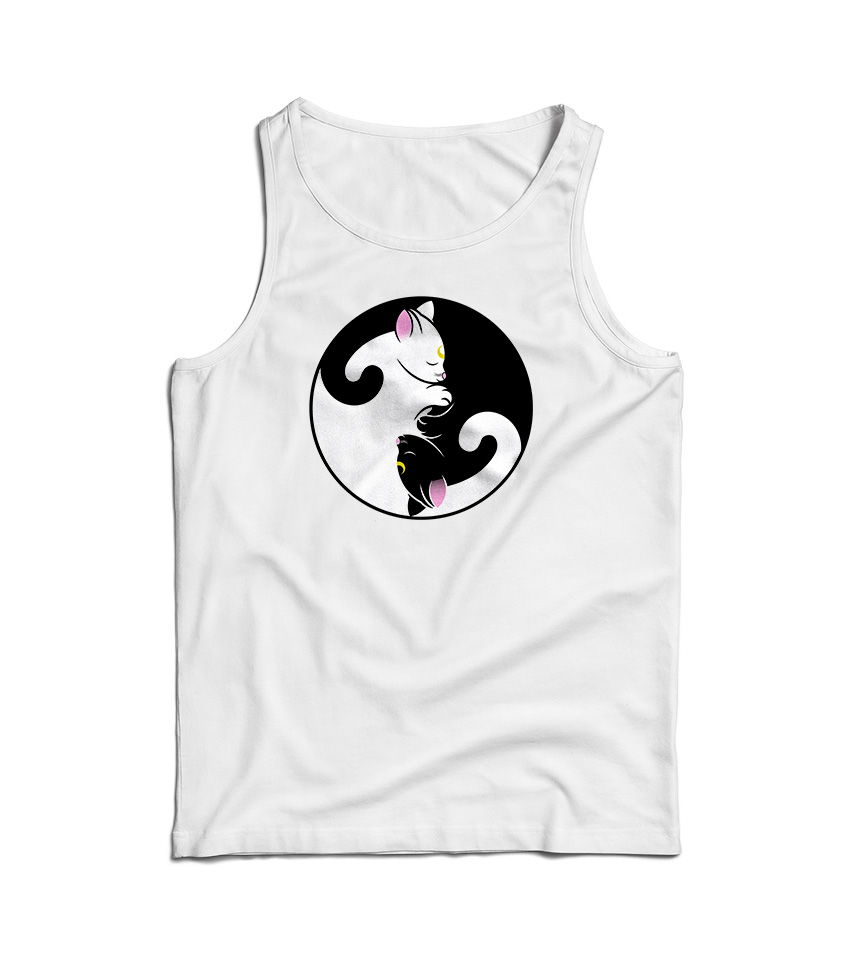 Luna and Artemis Inspired Yin Yang Sailor Cats Tank Top