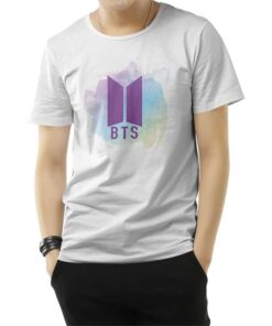 BTS Purple Logo Pastel Watercolor T-Shirt