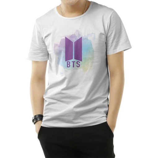 BTS Purple Logo Pastel Watercolor T-Shirt