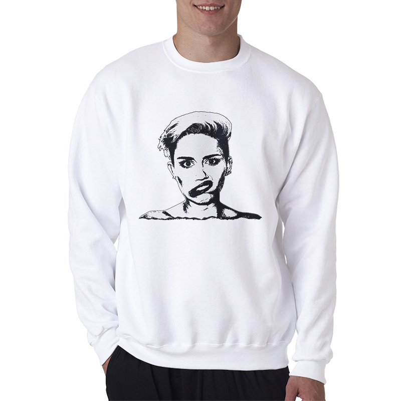 Black And White Miley Cyrus Sweatshirt