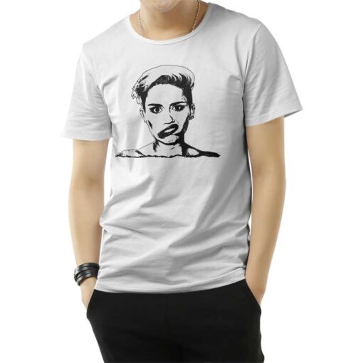 Black And White Miley Cyrus T-Shirt