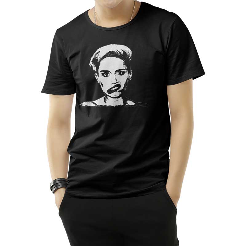 Black And White Miley Cyrus T-Shirt