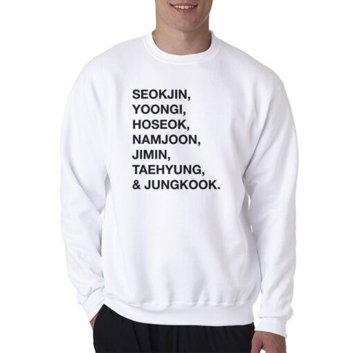 BTS K-Pop Names Sweatshirt