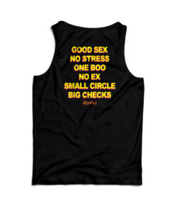 Good Sex No Stress One Boo No Ex Small Circle Big Checks Tank Top