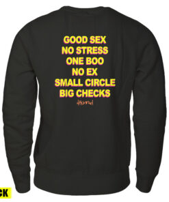 Good Sex No Stress One Boo No Ex Small Circle Big Checks Sweatshirt