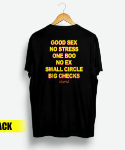 Good Sex No Stress One Boo No Ex Small Circle Big Checks T-Shirt