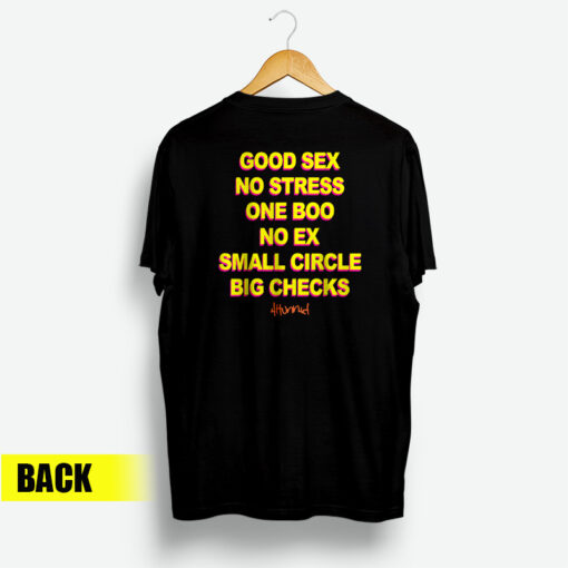 Good Sex No Stress One Boo No Ex Small Circle Big Checks T-Shirt