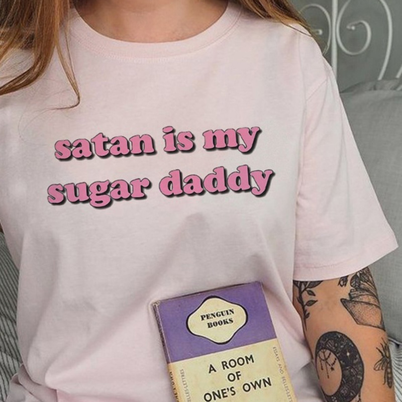 Satan Is My Sugar Daddy Girls T-Shirt