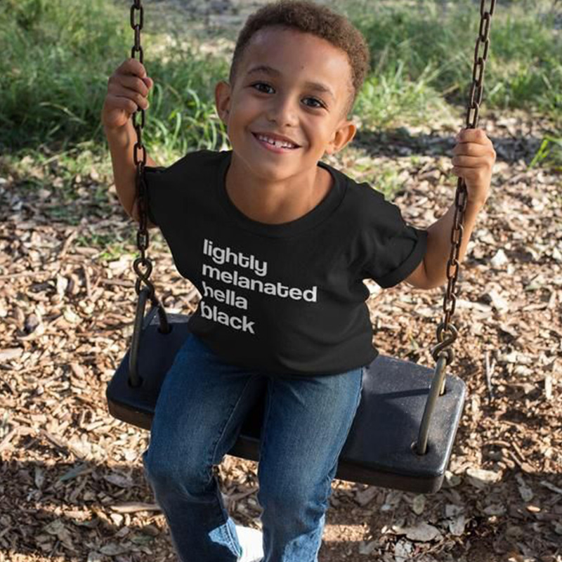 Lightly Melanated Hella Black T-Shirt
