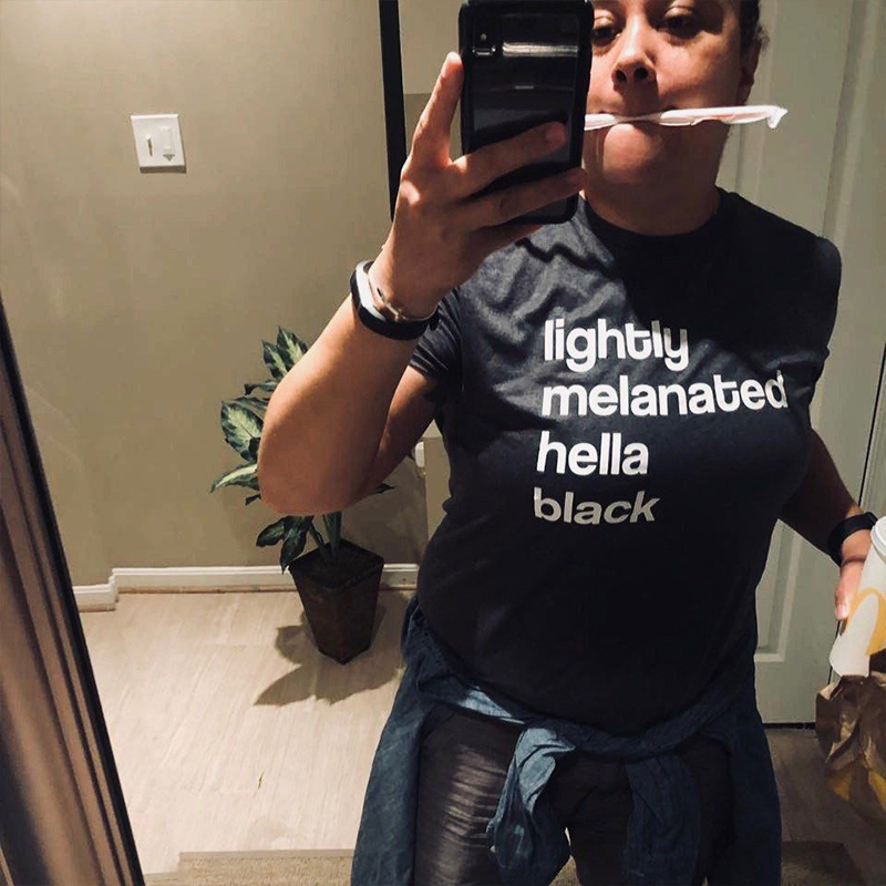 Lightly Melanated Hella Black T-Shirt