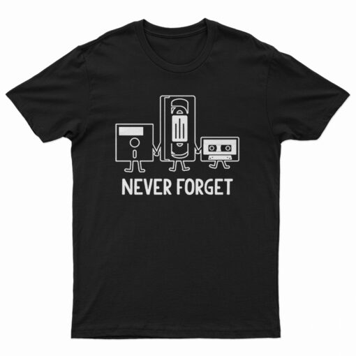 Never Forget Nostalgic Floppy Disk Cassette T-Shirt