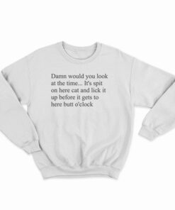 Damn Would You Look At The Time Its Spit On Her Cat Sweatshirt