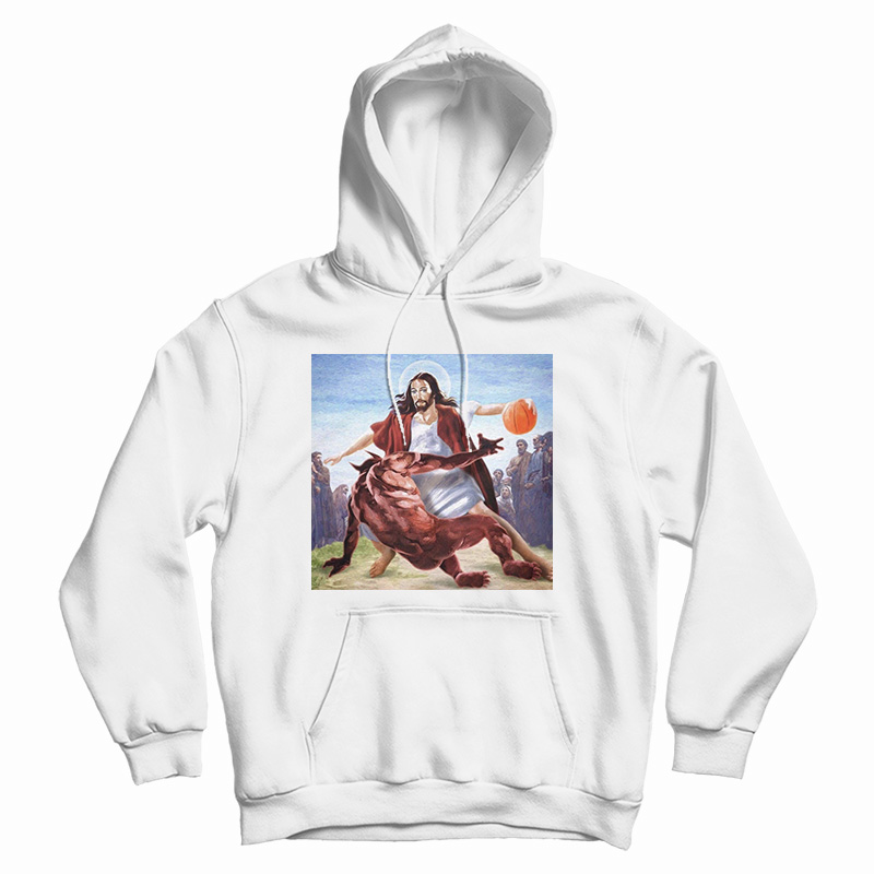 Jesus Crossing Satan Parody Hoodie
