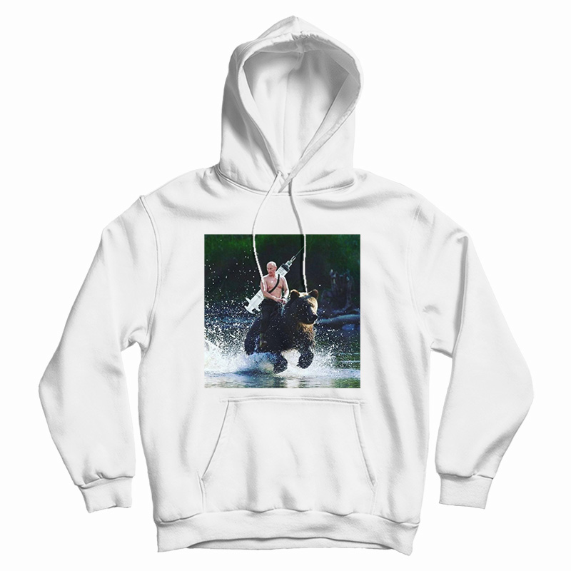Putin Riding A Bear Parody Hoodie