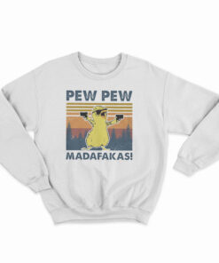 Chicken Pew Pew Madafakas Funny Chicken Gangster Vintage Sweatshirt