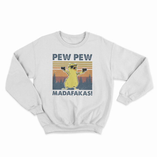 Chicken Pew Pew Madafakas Funny Chicken Gangster Vintage Sweatshirt