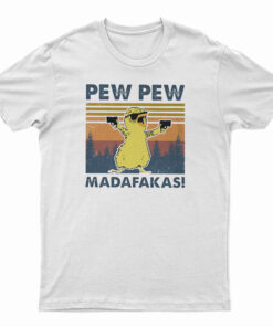 Chicken Pew Pew Madafakas Funny Chicken Gangster Vintage T-Shirt