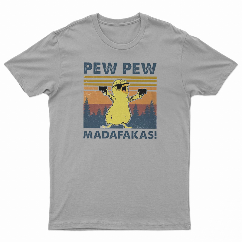 Chicken Pew Pew Madafakas Funny Chicken Gangster Vintage T-Shirt