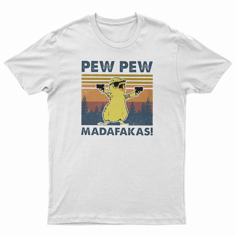 Chicken Pew Pew Madafakas Funny Chicken Gangster Vintage T-Shirt