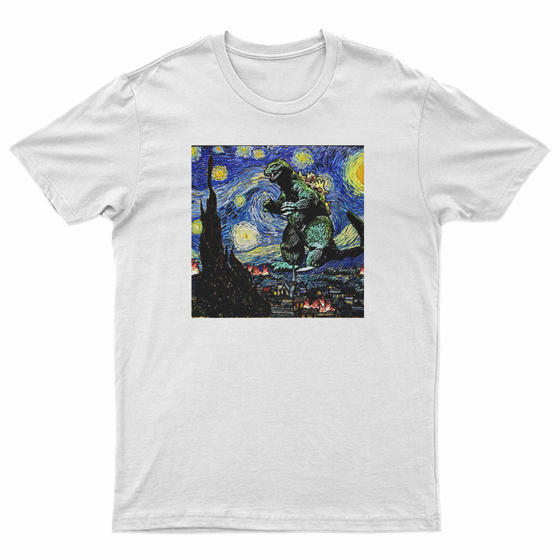 Godzilla Starry Night Van Gogh T-Shirt - Digitalprintcustom.com